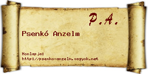 Psenkó Anzelm névjegykártya